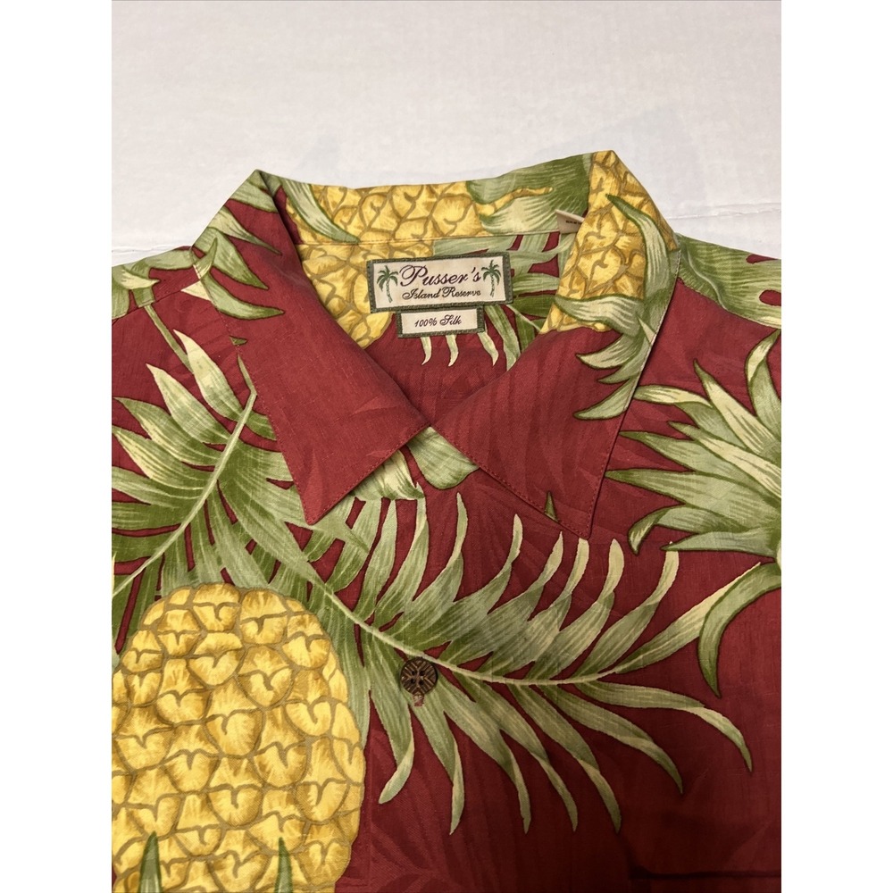 Pusser's Island Reserve Button Up Hawaiian Shirt Men's LG Pineapples Beach - Picture 6 of 13